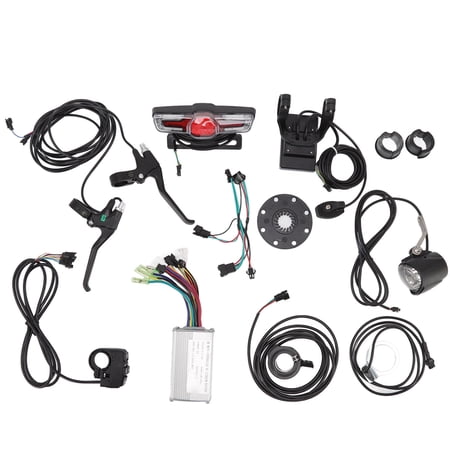 Jadeshay Kit De Conversión De Bicicleta Eléctrica 17A Controlador GD06 Panel Thumb Throttle Drive Kit De Conversión Faro Trasero Ebike Kit De Reemplazo 36V 48V