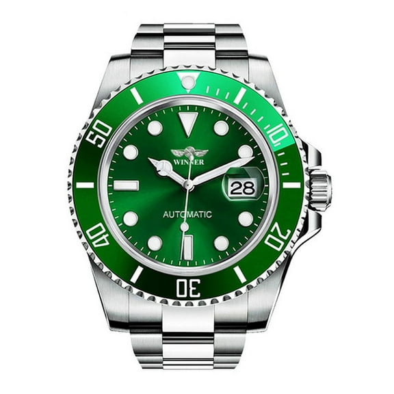 VIGOROSO Men's Watch Automatic Mechanical Watches Luxury Classic Business Sports Watch Stainless Steel Date Luminous AUTO Selfwind Wristwatch Men,Green Dial