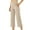 Light khaki, variant on G4Free Capri Pants for Women Wide Leg Yoga Dress Capris with Pockets Cross Loose Casual Work Crop Pants
