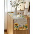 thumbnail image 5 of Table Runner 72 Inches Long for Kitchen Dining, Yellow Sunflowers Dresser Scarf Farmhouse, Dining Table Decorations for Wedding/Parties, Elegant Pastoral Floral Daisy Bees 16 x 72 In, 5 of 8