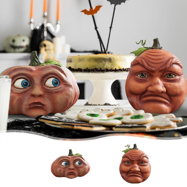 Fiudx Calabaza con Forma Humanoide, Hojas de Tela y Sombrero de Copa de Encaje, Base con Peso para Mayor Estabilidad, Decoración Original para Halloween, Decoración Festiva para El Hogar, Fácil de Li