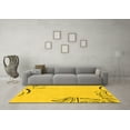 thumbnail image 3 of Ahgly Company Indoor Round Solid Yellow Modern Area Rugs, 7' Round, 3 of 4