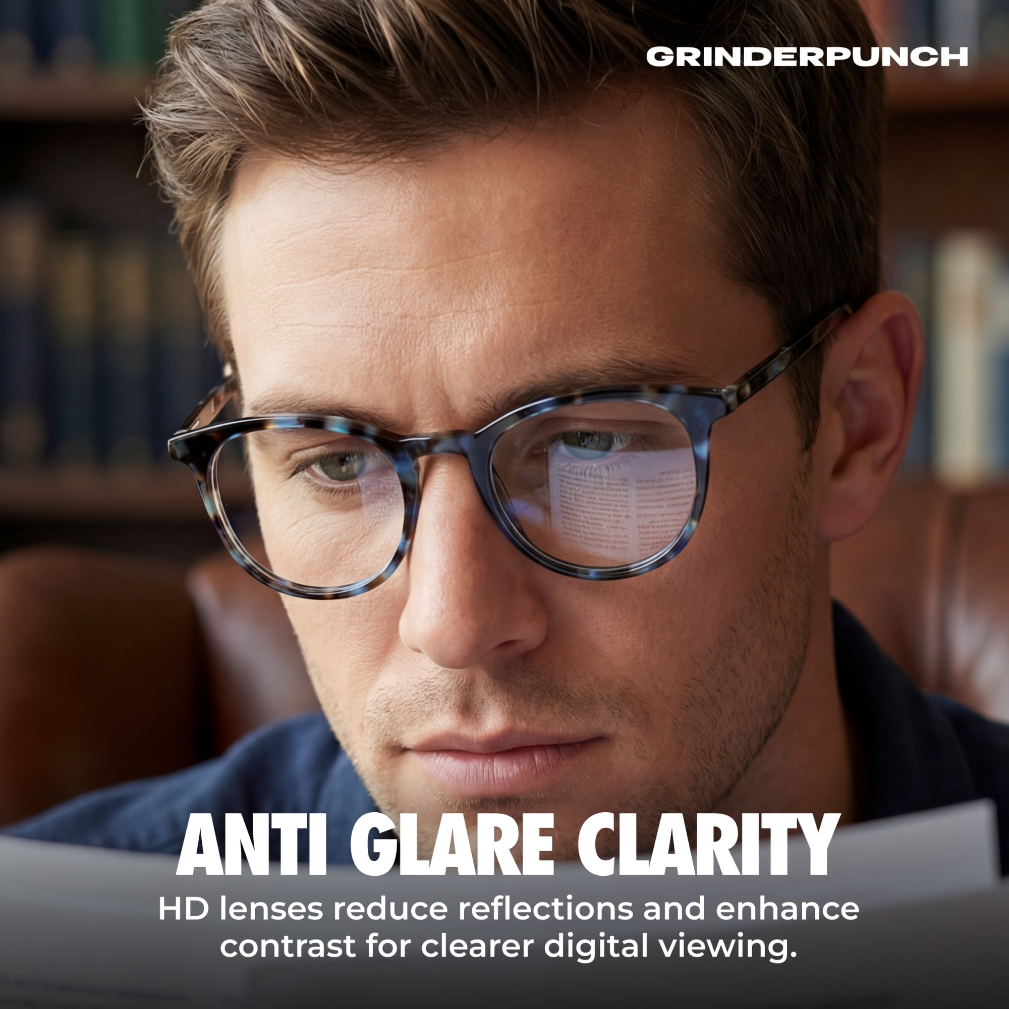 Grinderpunch Reading Glasses for Women and Men Blue Light Blocking Readers Stylish Readers with Spring Loaded Hinges - 2 Pack Tide, 1.00
