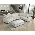 thumbnail image 3 of Lexicon Warwick Corduroy 5-Pc Sectional with Left Cuddler and Ottoman in Beige, 3 of 13
