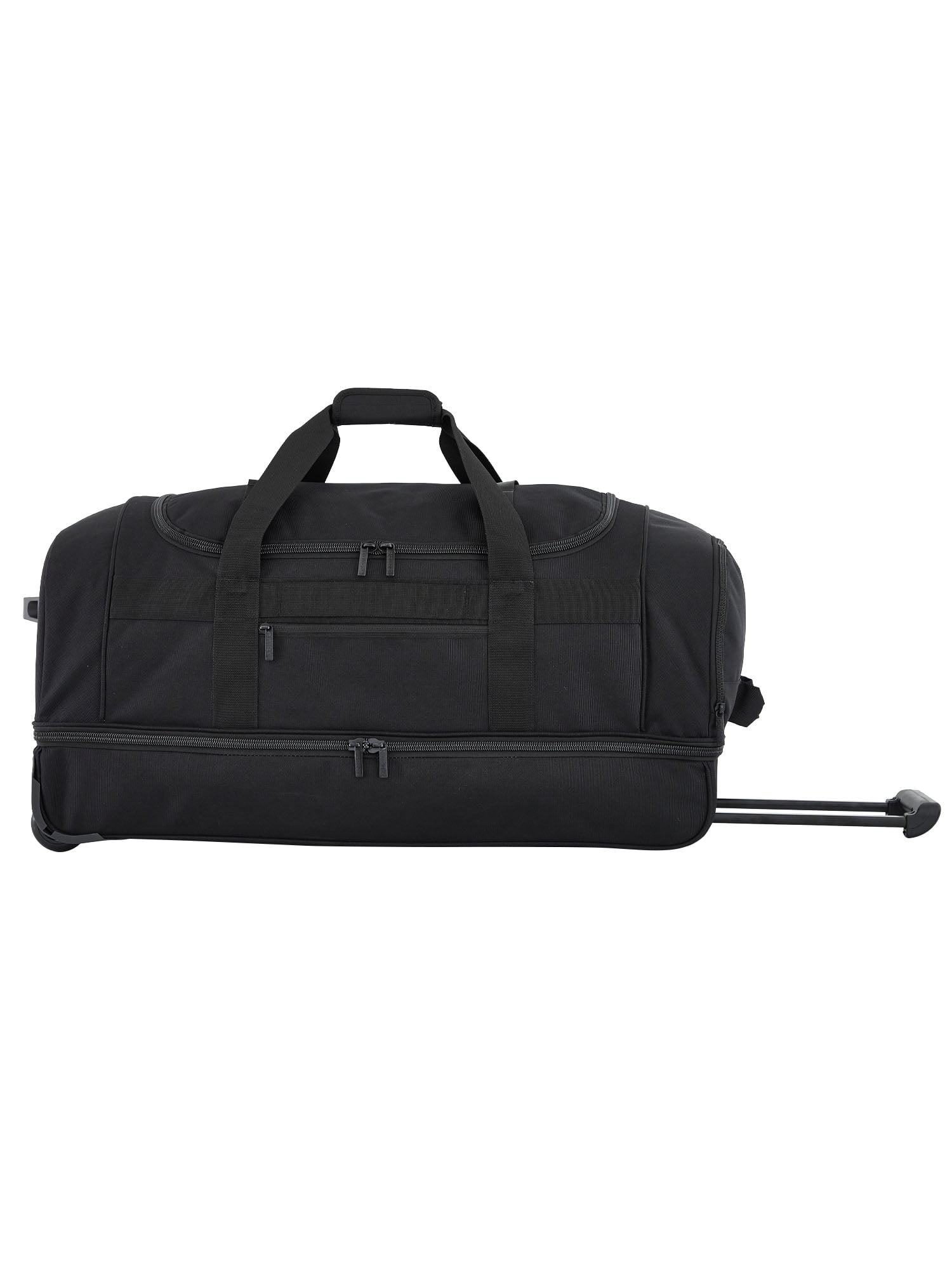 Protege Everyday Journey Large 30-inch Drop-Bottom Rolling Duffel, Black