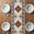 thumbnail image 6 of Brown Gray Boho Table Runner - 108 Inch Long, Kitchen Dining Table Runner Dresser Scarves, Southwestern Ethnic Abstract Geometric Farmhouse Decor for Coffee Tables Wedding Party Banquet, 6 of 8