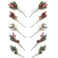 thumbnail image 2 of LOLIPPYY 10Pcs Artificial Mini Christmas Picks Berry Picks Stems Faux Pine Picks Floral Arrangement, 2 of 7