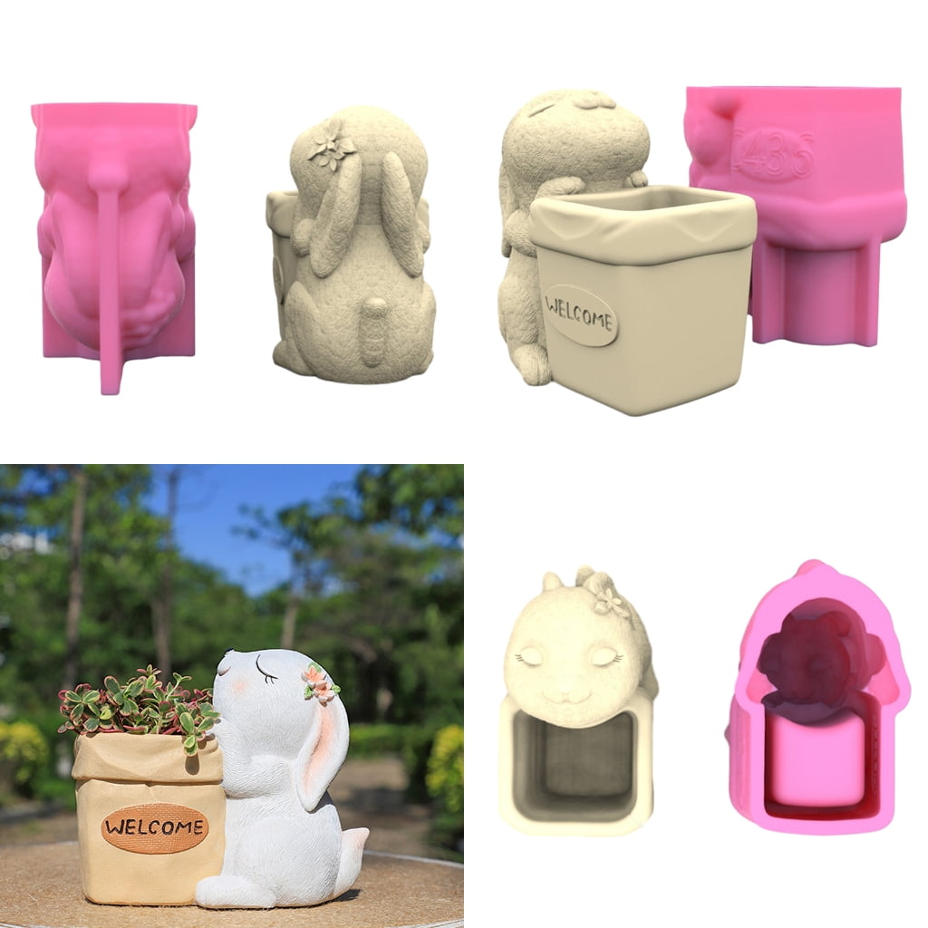 Flower Silicone Pen Holder Epoxy Resin Mold Planter Making Tool for