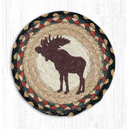 

7 in. Jute Round Bull Moose Large Coaster