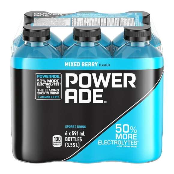 POWERADE Mixed Berry 591mL Bottles, 6 Pack, 6 x 591mL