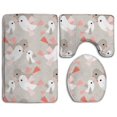 thumbnail image 1 of ABPHQTO Aves de la familia Juego de alfombras de baño de 3 piezas Alfombra de baño Alfombra de contorno y tapa de inodoro, 1 of 2