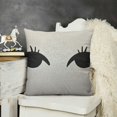 thumbnail image 2 of YINGXI Throw Pillow Cover Close Lash Eyelash Makeup Simple Black Pillow Case Decorative Men Women Boy Girl Room Cushion Cover for Home Couch Bed 18x18in, 2 of 5