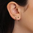 thumbnail image 3 of Pendientes Poxtex con forma de aro dorado y negro, chaqueta de plata 925, 3 of 6