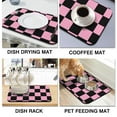 thumbnail image 4 of Dynamic Retro Plaid Dish Drying Mat Leak-Proof Coffee Mat with Heat-Resistant Surface Super Absorbent & Non-Slip Backing Kitchen Mat Featuring Colorful Checkered and Moroccan Geometric Patterns Perfec, 4 of 7