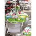 thumbnail image 4 of Outdoor Tablecloth with Umbrella Hole and Zipper, Easter Round Table Cloth 60 Inch Waterproof Tablecloth, Spring Easter Eggs Bunny Butterflies Green Picnic Table Cover for Patio Camping, 4 of 7