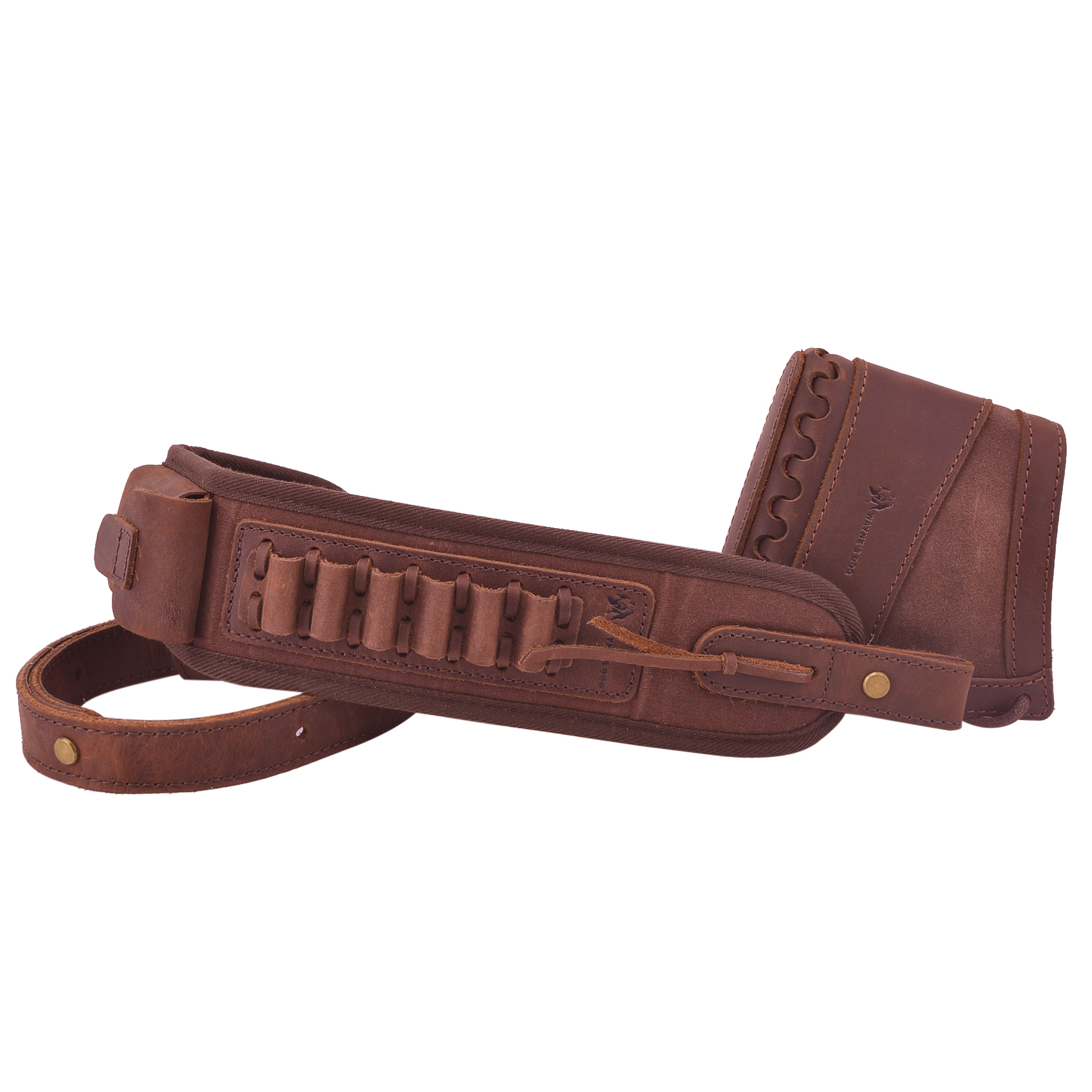 Wayne's Dog 1 Suit Leather Canvas Rifle Buttstock Recoil Pad with Leather Gun Sling Strap for .357 .30/30 .38 .35