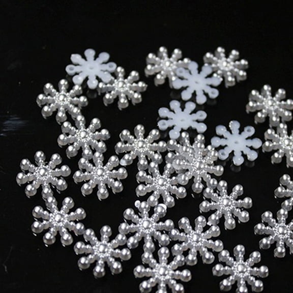 Limei 200 Pieces Plastic White Snowflakes Ornaments for Christmas Decoration DIY Art Crafts Christmas Decoration Ornaments