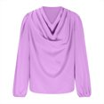 thumbnail image 7 of Kovlvoll Shirts for Women Long Sleeve Fashion Draped Cowl Neck Solid Color Tops Dressy Casual Blouse, 7 of 7