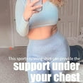 thumbnail image 6 of 2 pieces/1 set of Women Seamless Workout Outfits Athletic Set Leggings + Long Sleeve Top Sports Running Yoga Wear - Gray Blue, 6 of 6
