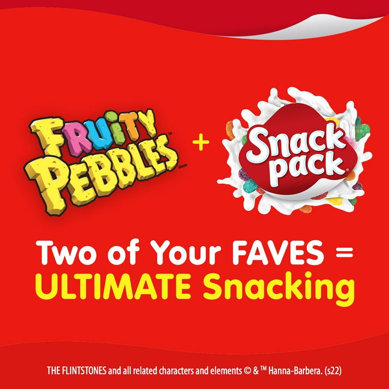Snack Pack Post Fruity PEBBLES Individual Pudding Cups, Family