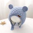 thumbnail image 2 of VNKIDY Kids Hats Children Cute Solid Color Knitted Baby Hat With Animals Ear Design Warm Cozy Winter Cap Soft Earflap Beanie For Cold Weather Protection Stylish Headwear, 2 of 5