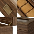 thumbnail image 5 of Watch Box for Men-3 Slots Watch Organizer Case,PU Leather Watch Display Storage Box with Glass Lid(Brown, 3Slot), 5 of 13