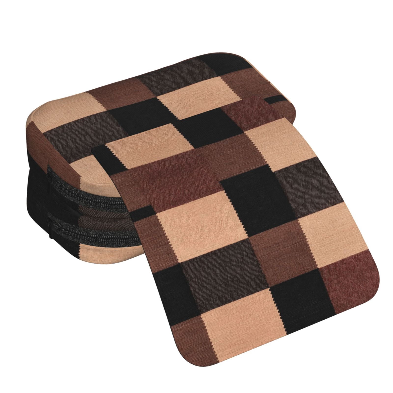 Large-Capacity Flip-Top Double-Layer Pencil Case, Multi-Functional Pocket Pen Case, Durable Stationery Organizer Rosybrown Buffalo Plaid Check Tartan Scotland_4