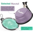 thumbnail image 3 of Pawaboo Collapsible Dog Bowls 2 Pack, Silicone Feeding Watering Bowls with Lids & Carabiners for Dogs Cats, Portable Water Feeder Food Bowl for Walking Traveling Home Use, 450ml, Violet+Turquoise, 3 of 8
