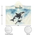 thumbnail image 3 of Vintage Orca Wearable Blanket Hoodies for Women Men Adults Orca Lovers Soft Cozy Sea Orcas Hooded Blankets for Camping Home Decor Birthday Gifts 60X80 Inch, 3 of 5
