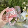 thumbnail image 2 of HTOOQ Cute AirPod Cover for Apple AirPods 1 & 2 Kawaii Clear Liquid Sequin AirPod Cover 2nd Generation Wireless Charging Case with Color Chain (Rabbit Peach) AirPods 1 & 2 Rabbit Peach, 2 of 6