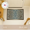 thumbnail image 4 of Maples Rugs Pelham Transitional Vintage Scroll Blue Brown Washable Entryway Area Rug, 2'6 x 3'10, 4 of 9