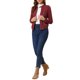 thumbnail image 2 of Chaqueta de moto ligera con cuello alzado y cierre para mujer INSPIRE CHIC L Burdeos, 2 of 8