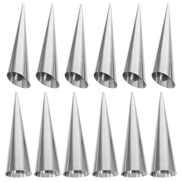 Molde de croissant con forma cónica de 12 piezas Moldes para hornear pan de acero inoxidable