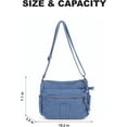 thumbnail image 4 of Sunyuer Women Vintage Washed Denim Crossbody Purse, Multi Pocket Casual Jean Shoulder Bag, Adjustable Strap Lightweight Hobo Handbag Daily Travel Messenger Bag, 4 of 8