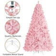 thumbnail image 3 of Yaheetech 7.5Ft Hinged Spruce Artificial Christmas Tree Holiday Decorative Tree with Foldable Stand, Pink, 3 of 7