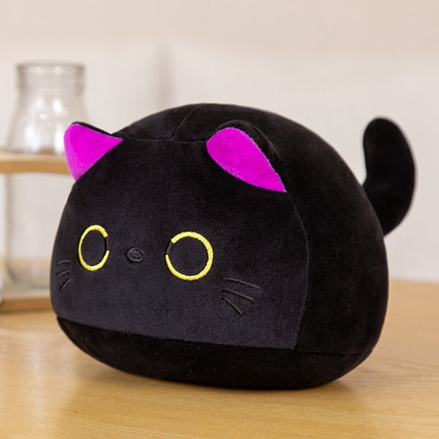 Cute / Soft Black Cat Plush Toys / Mysterious Black Cat Pillow / Children's Birthday Gift / Christmas Giftpurple15cm Deng Xun unisex
