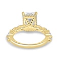 thumbnail image 6 of ESTE ORIGIN 3.00Ct Moissanite Radiant Solitaire Ring with Hidden Halo & Accent Band in 14K Yellow Gold for Women, 6 of 8