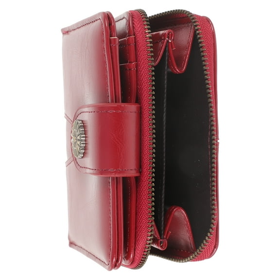 MERRYHAPY Women's Dark Wax Wallet Compact Card Holder Purse 4.7x3.7x1.3 Inches