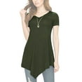 thumbnail image 4 of Made by Johnny Women's V-Neck Asymmetrical Tunic Top XXL OLIVE, 4 of 6