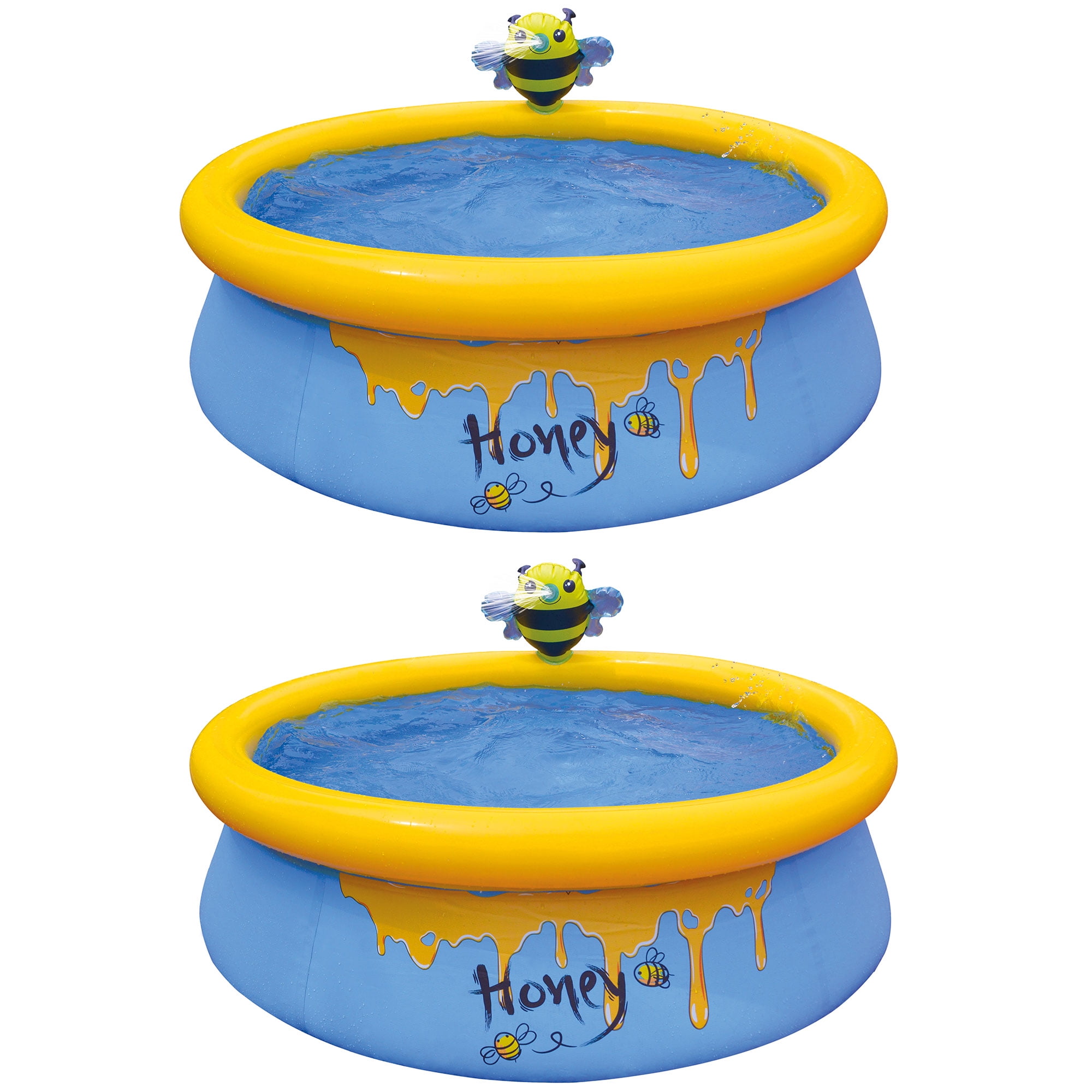 JLeisure 5 Foot Kids Bee Spray Inflatable Outdoor Swimming Pool (2 Pack)