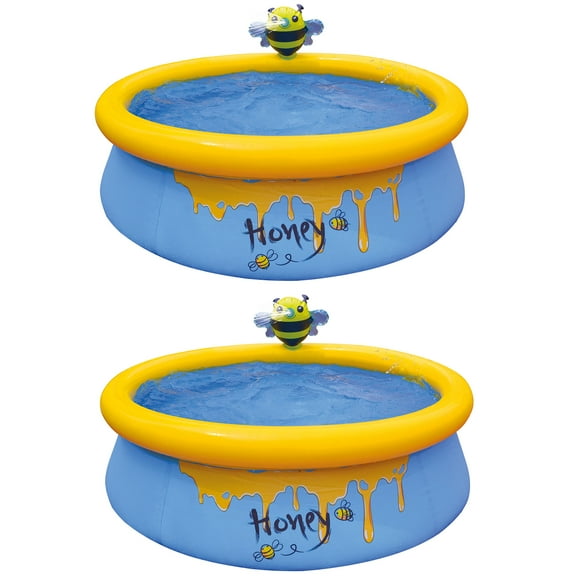 JLeisure 5 Foot Kids Bee Spray Inflatable Outdoor Swimming Pool (2 Pack)