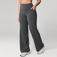 thumbnail image 3 of No Front Seam High Waisted Wide Leg Yoga Pants for Women with Side Pockets Lounge Buttery Soft Dark Gray S, 3 of 4