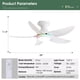 thumbnail image 3 of Ventilador de techo Kviflon de 38 pulgadas con control remoto/app de luces, color blanco, 3 of 9