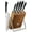 Brown, variant on D.Perlla Black Kitchen Knife Set, 6 Pieces German Stainless Steel Small Kitchen Knives Set with Wooden Block, Cutlery Block Set