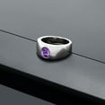 thumbnail image 3 of Gem Stone King Purple Amethyst Ring for Men | 925 Sterling Silver | 1.15 Cttw | Oval 8X6MM | Gemstone February Birthstone | Available in Size 7, 8, 9, 10, 11, 12, 13, 3 of 4