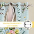thumbnail image 6 of Turquoise Easter Bunny Kitchen Curtains Window Panels, Spring Easter Eggs Floral Wooden Insulated Window Treatment Curtain, Grommet Curtains for Bedroom/Living Room/Bathroom, 2 Piece 52"Wx84"L, 6 of 8