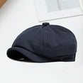 thumbnail image 3 of Yesbay Short Brim Round Dome Adjustable Beret Hat Male Octagonal Painter Hat Fashion Accessories, 3 of 8