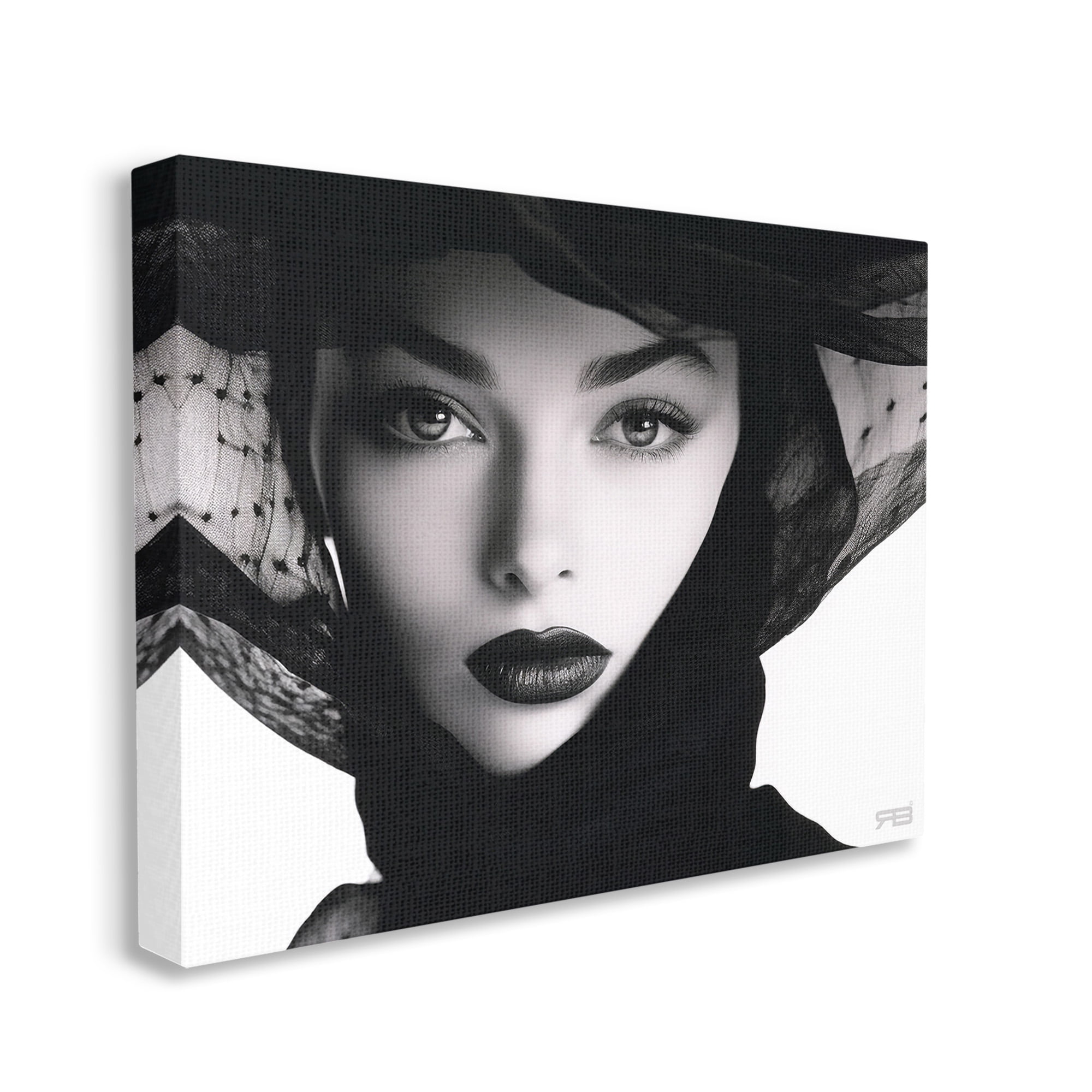 Stupell Industries Woman with Black Veil Beauty & Fashion Painting Gallery Wrapped Canvas Art Print Wall Art, 30 x 24