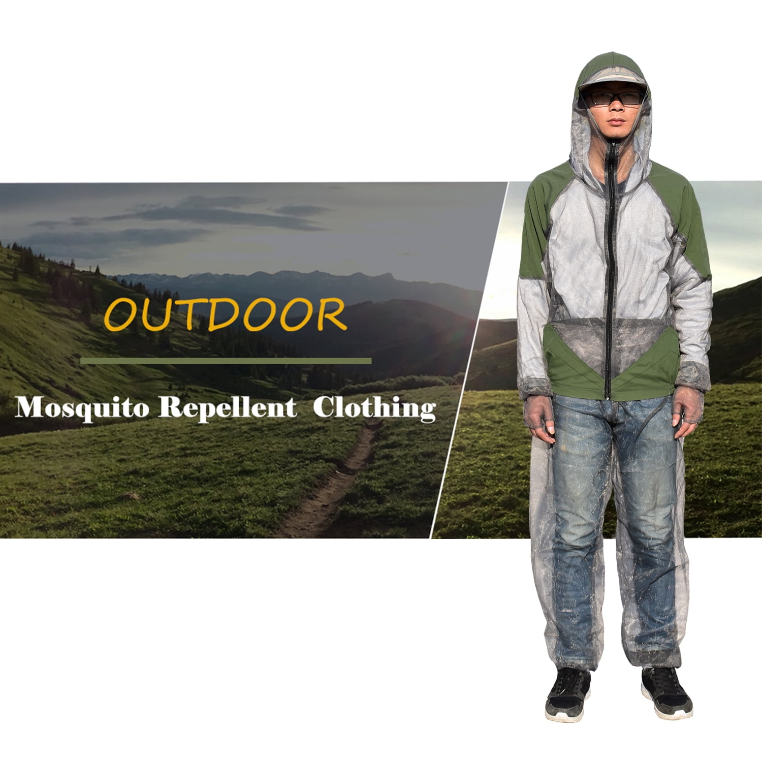 -proof Outdoor  Repellent Suit Bug Jacket Mesh Hooded Suits Fishing Hunting Camping Jacket  Protective Mesh Fishing Clothes  Prevent Suit