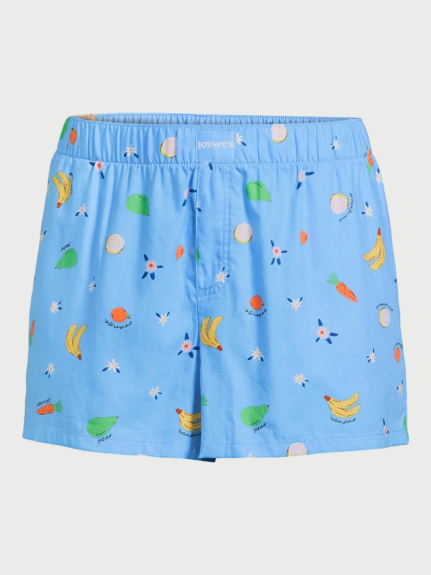 Joyspun Women's Woven Pajama Boxer Shorts, Sizes XS to 3X